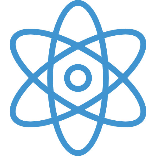 The image features a laptop screen displaying code with the React Native logo prominently shown.